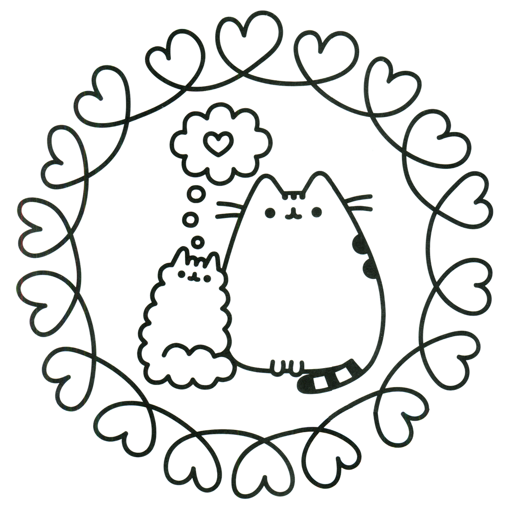 Perfect Enchanting Pusheen the Cat Coloring Page