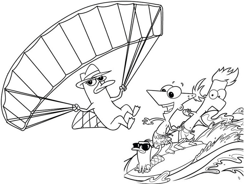 Perfect perry platypus characters from Phineas and Ferb coloring pages