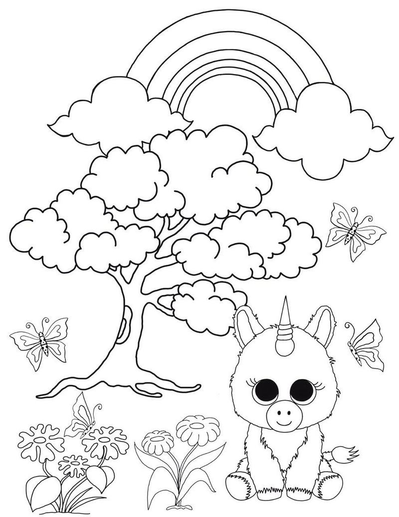 Ty Pixy the Unicorn Beanie Boo Coloring Picture