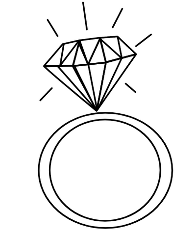 Wedding Diamond Ring Coloring Page