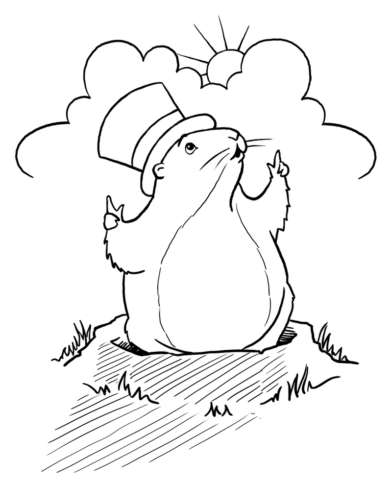 cartoon groundhog day coloring pages