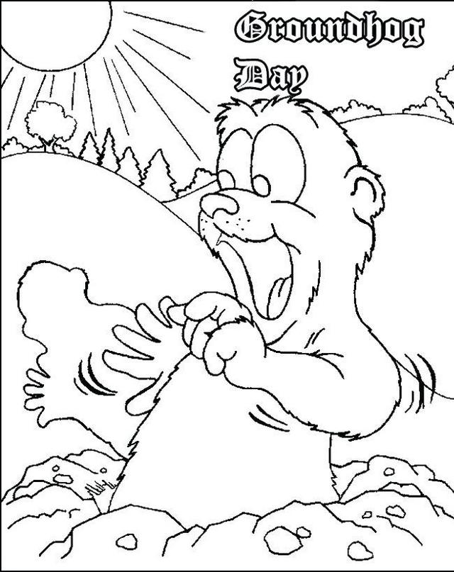 epic groundhog day coloring page for small children