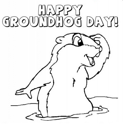 groundhog day coloring sheet for children