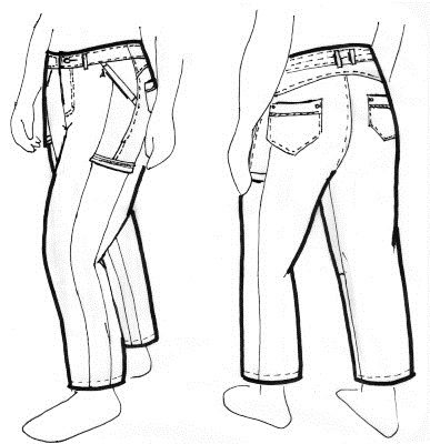 mens stylish pants and jeans drawing picture for inspiration design