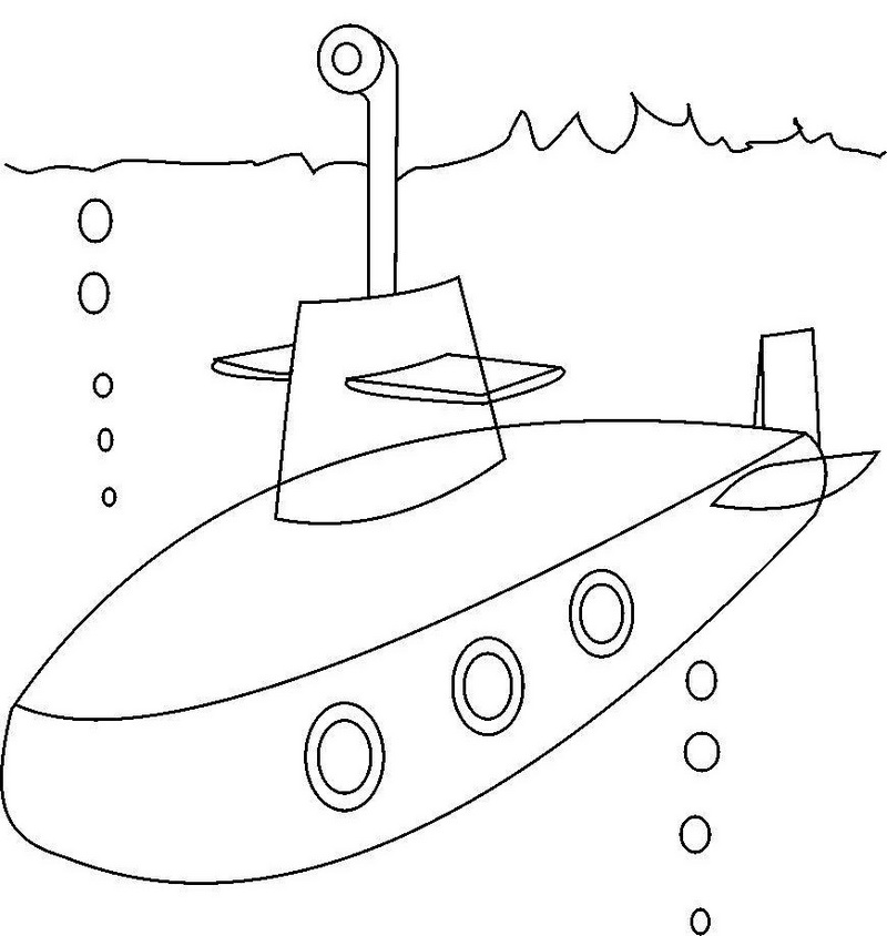 submarine conatiners transport undersea coloring sheet