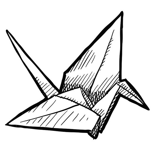top origami crane bird coloring page