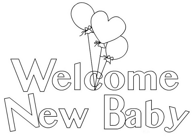 welcome new baby coloring baby shower theme page