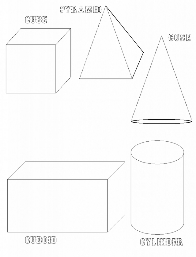 3D Shapes Coloring Pages For Teenagers