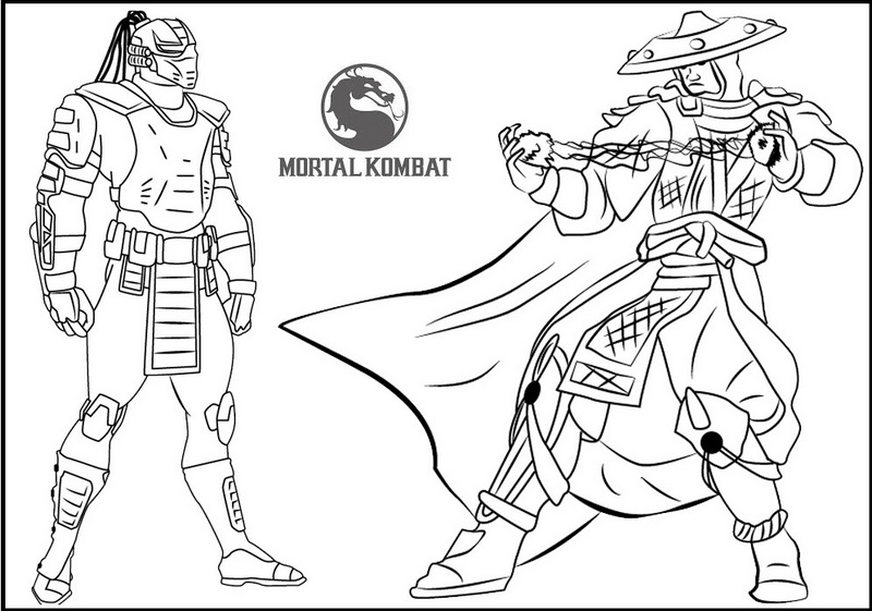Cyrax Vs Raiden from Mortal Kombat Coloring Page
