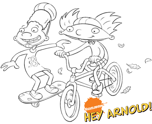 Gerald and Arnold from Hey Arnold Coloring Pages