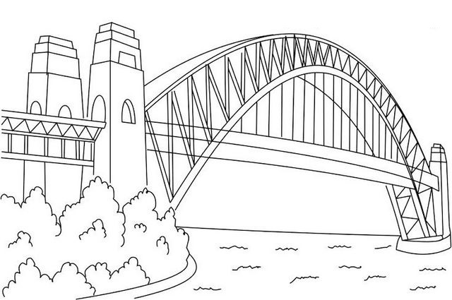 Sydney Harbour Bridge Coloring Page