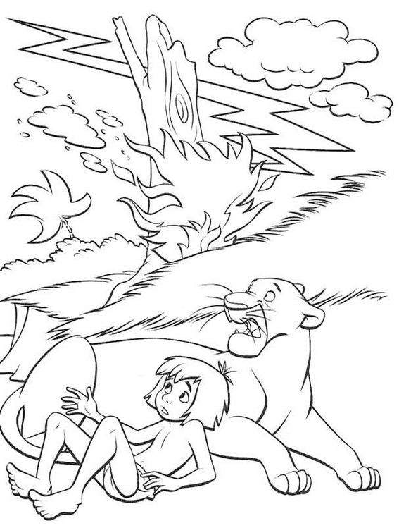Top Mowgli and Bagheraa the jungle book coloring pages