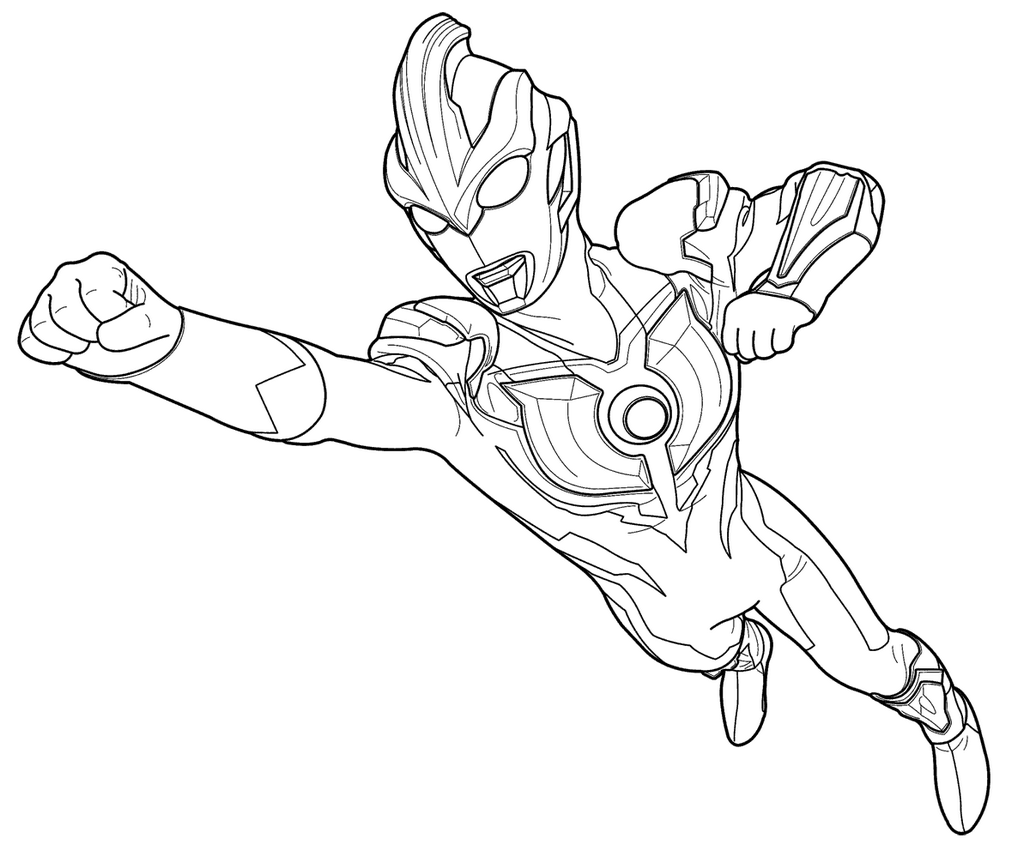 Ultraman Ginga Flying Coloring Page for kids