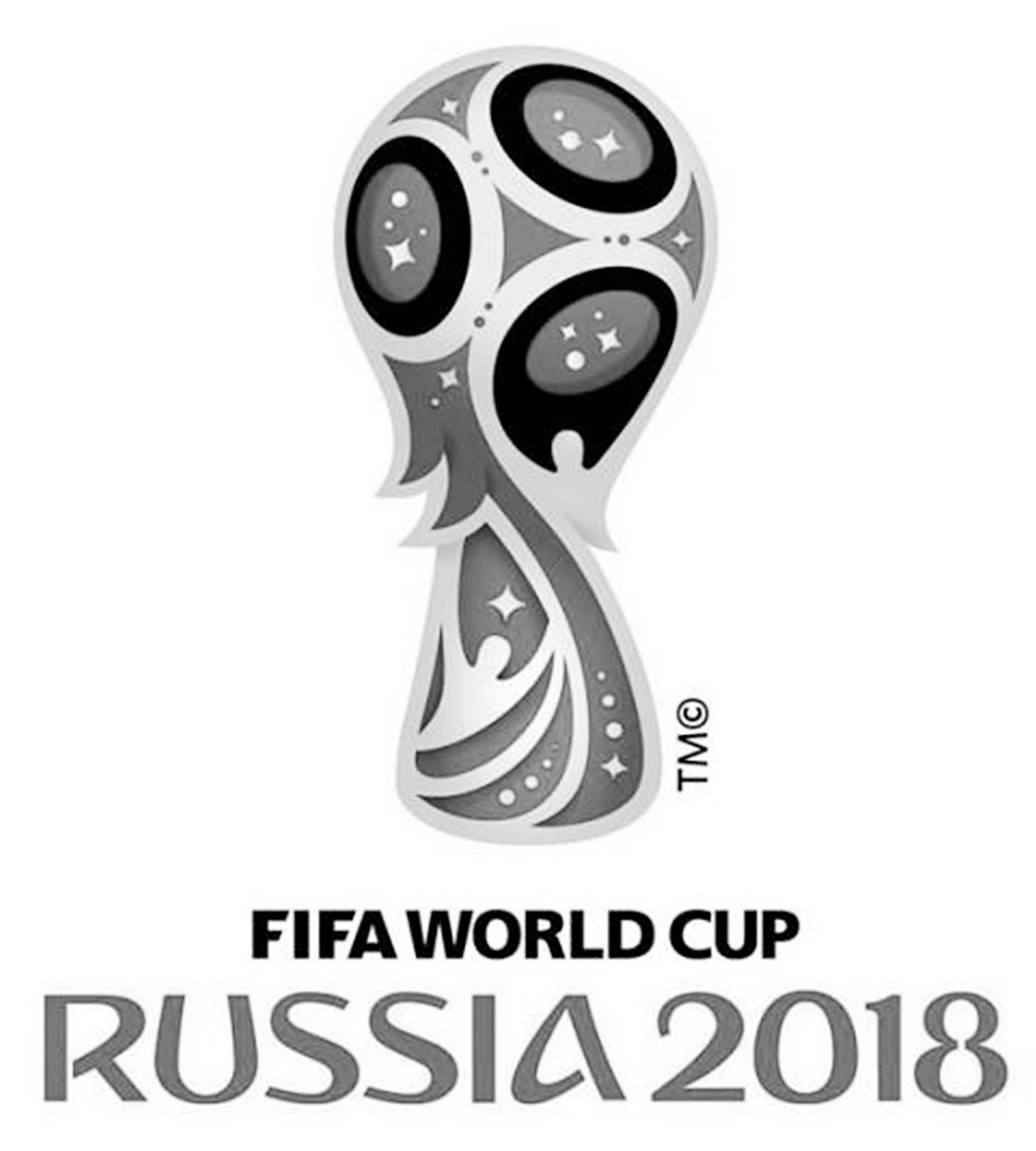 World Cup Russia 2018 Lineart Black and White