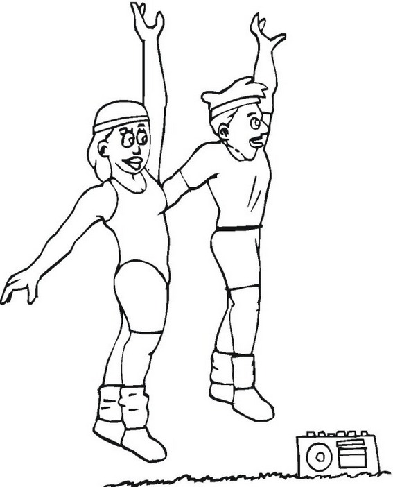 aerobics fitness coloring pages