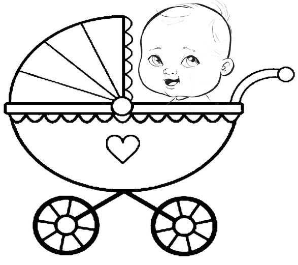 fantastic baby carriage coloring sheet for children