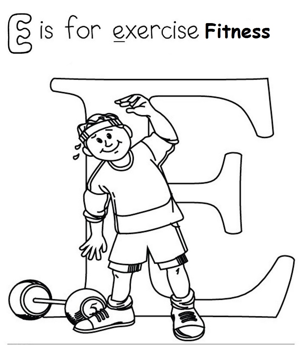 fitness dumbbell exercise coloring page