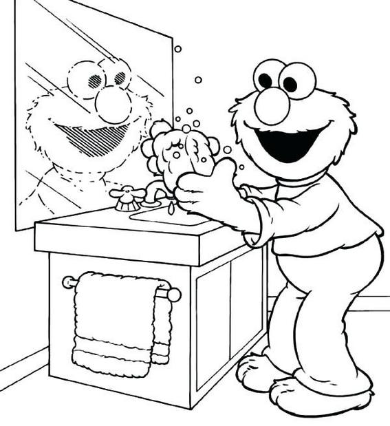 hand washing coloring pages in beatiful draw print
