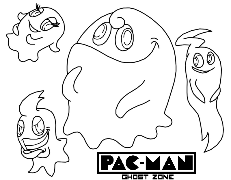 scary pacman ghost coloring pages