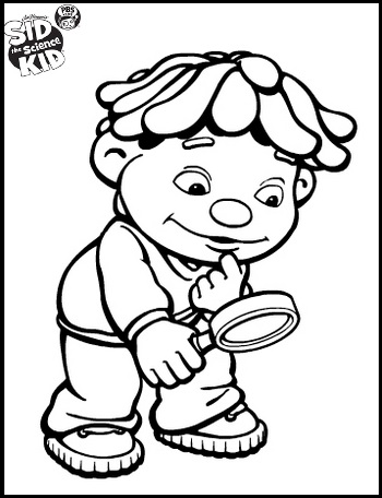 sid the science kid doing observation coloring pages