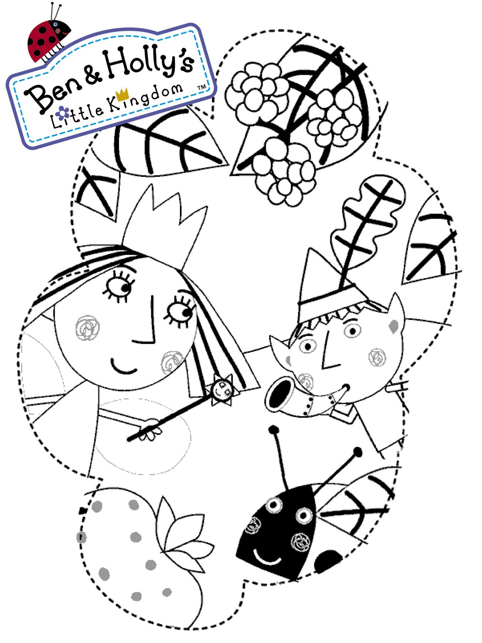 Ben Elf and Princess Holly Coloring Page