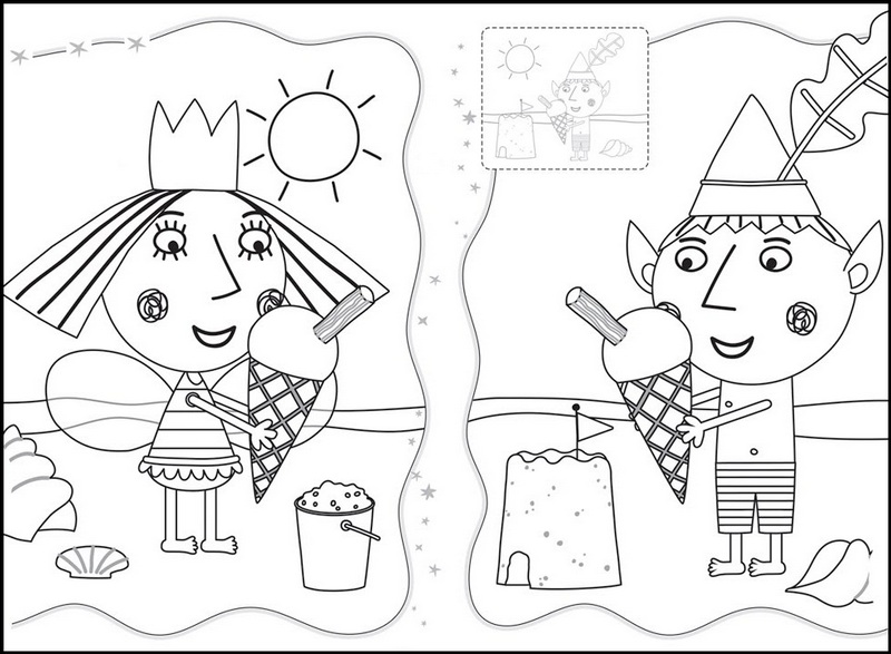 Ben and Holly Ice Cream Coloring Page