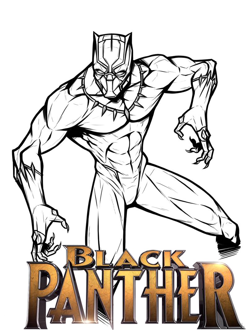 Black Panther Movie Coloring Picture