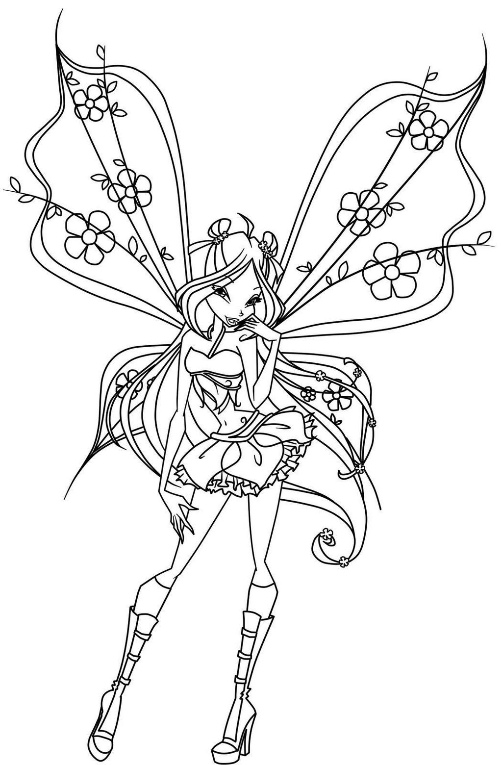 Fantastic Flora the Winx Club Coloring Page