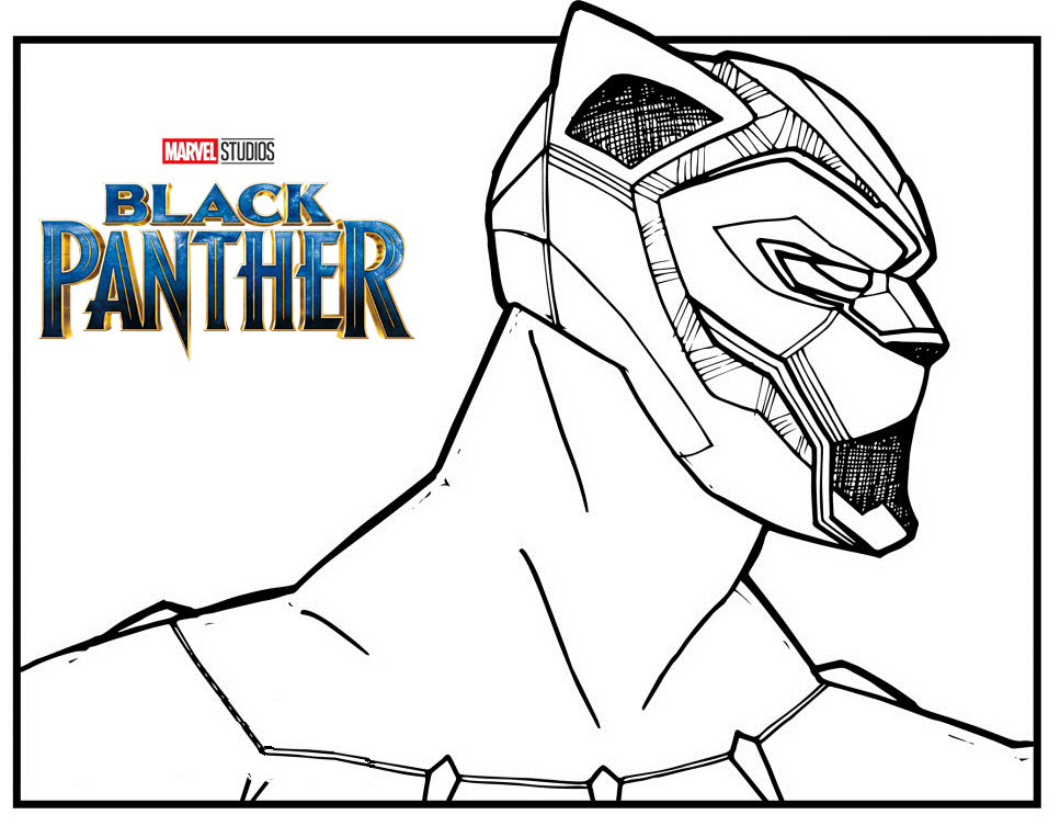 Marvel black panther coloring page