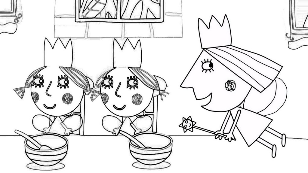 Princess Holly in Dining Table Coloring Page