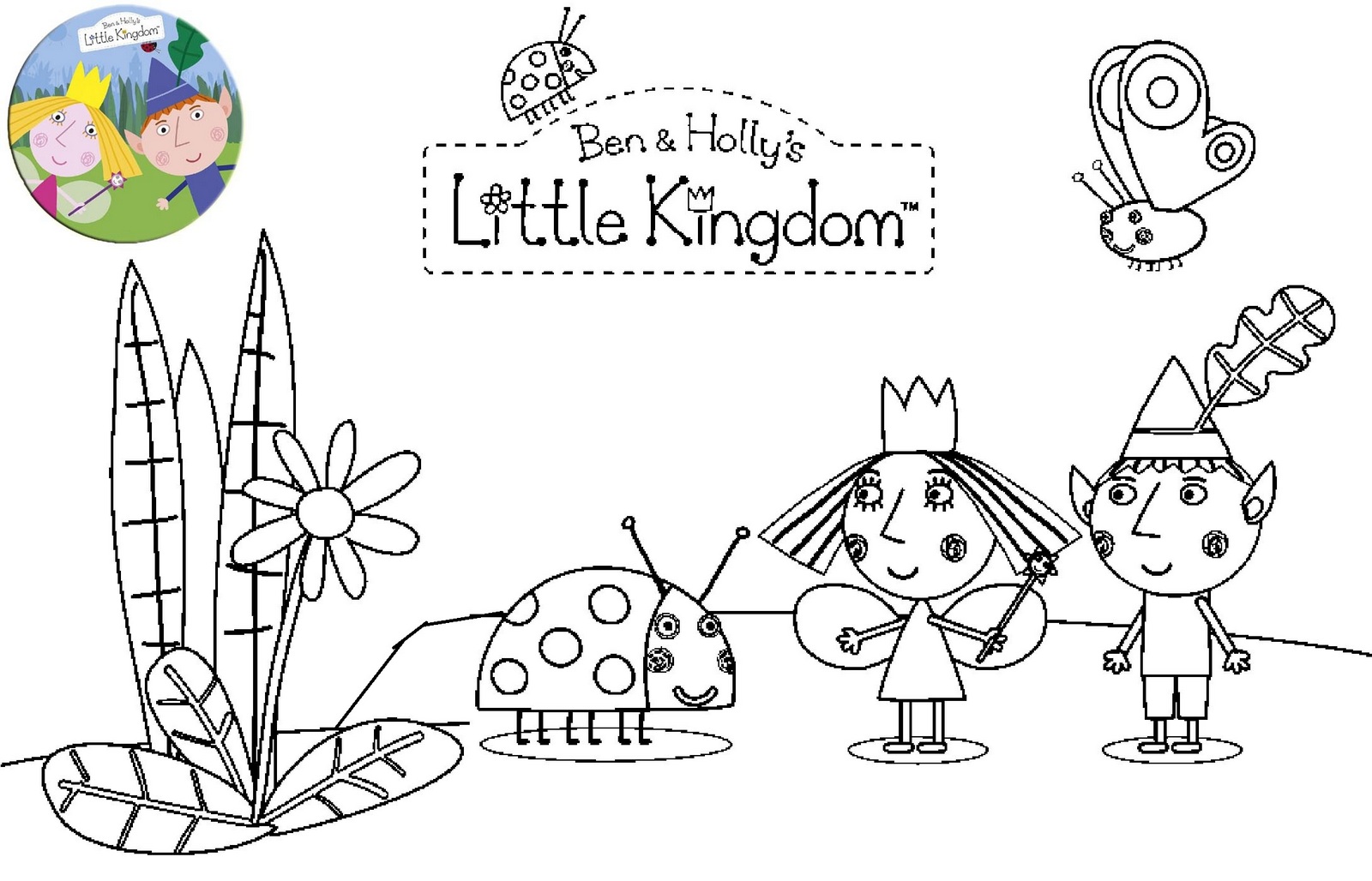 Printable Ben and Holly Little Kingdom Coloring Page