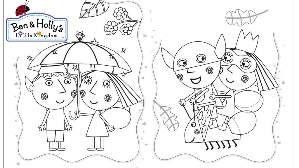 Romantic Ben and Holly Coloring Page
