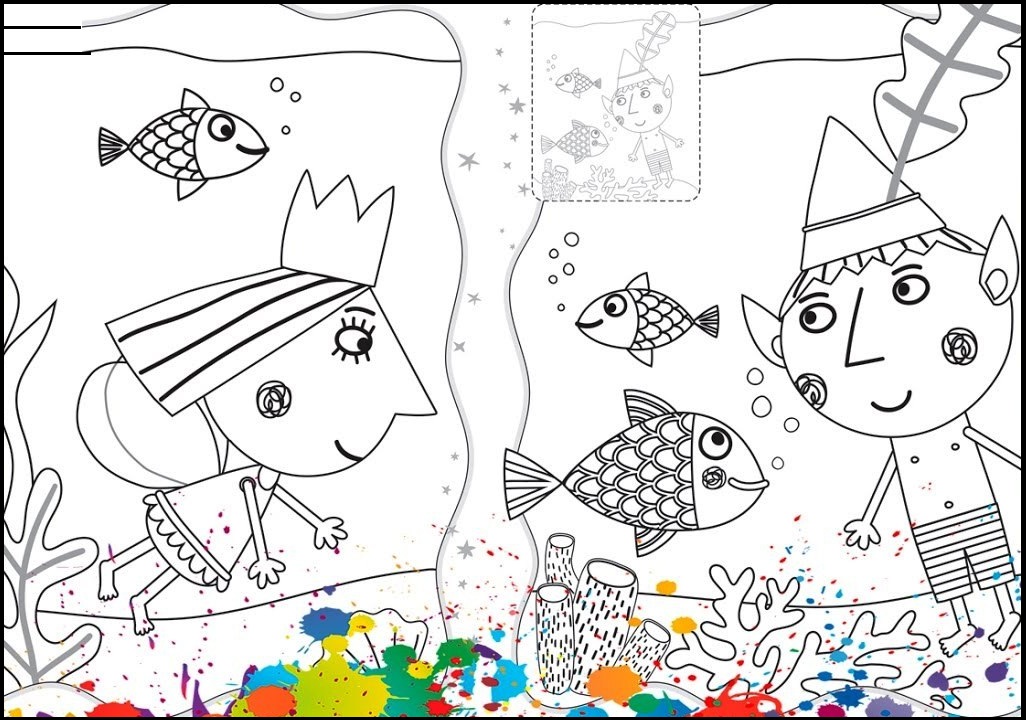ben and holly undersea coloring page