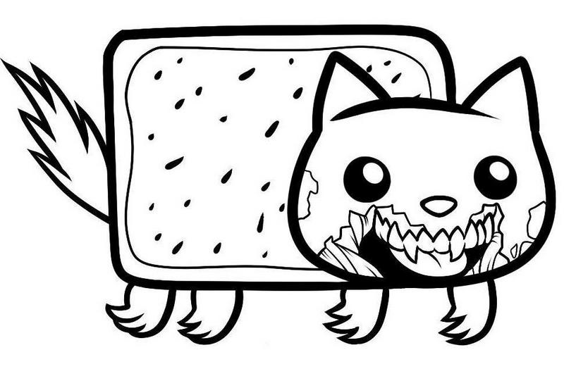 fantastic zombie nyan cat coloring picture