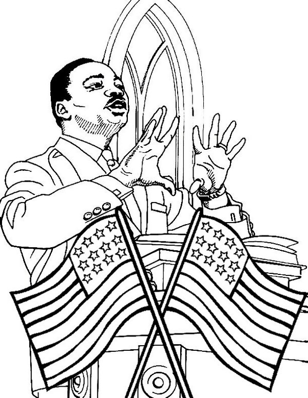 martin luther king jr speech coloring page
