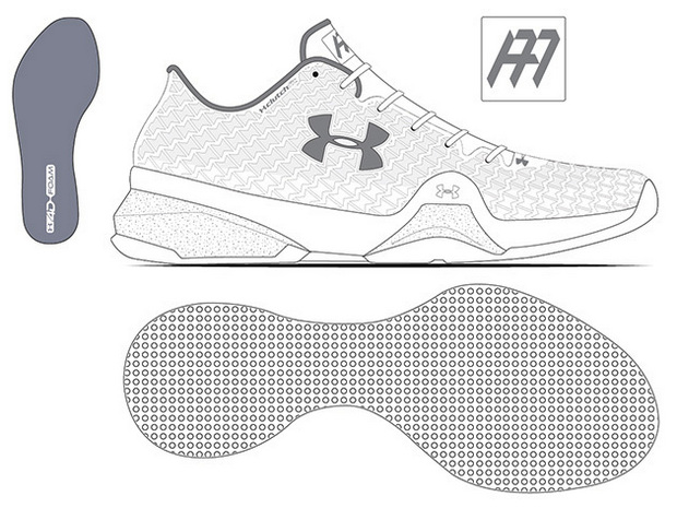 under armour shoe design and sketch drawing page