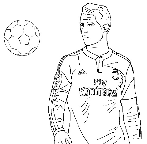 Cristiano Ronaldo and Ball Coloring Page