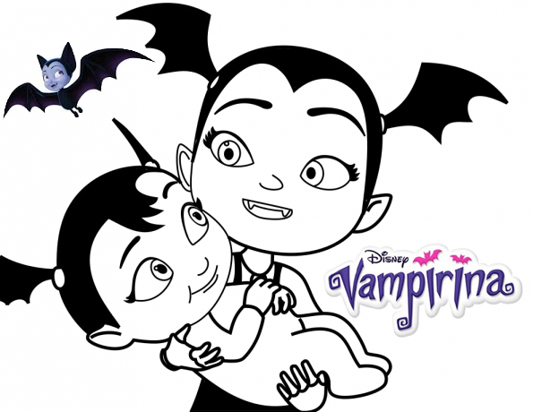 Fun Vampirina and Baby Coloring Page