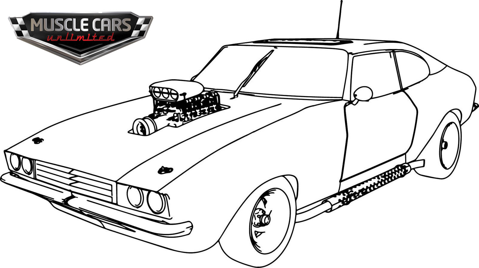 Old Sport Muscle Car Coloring Page for Boys
