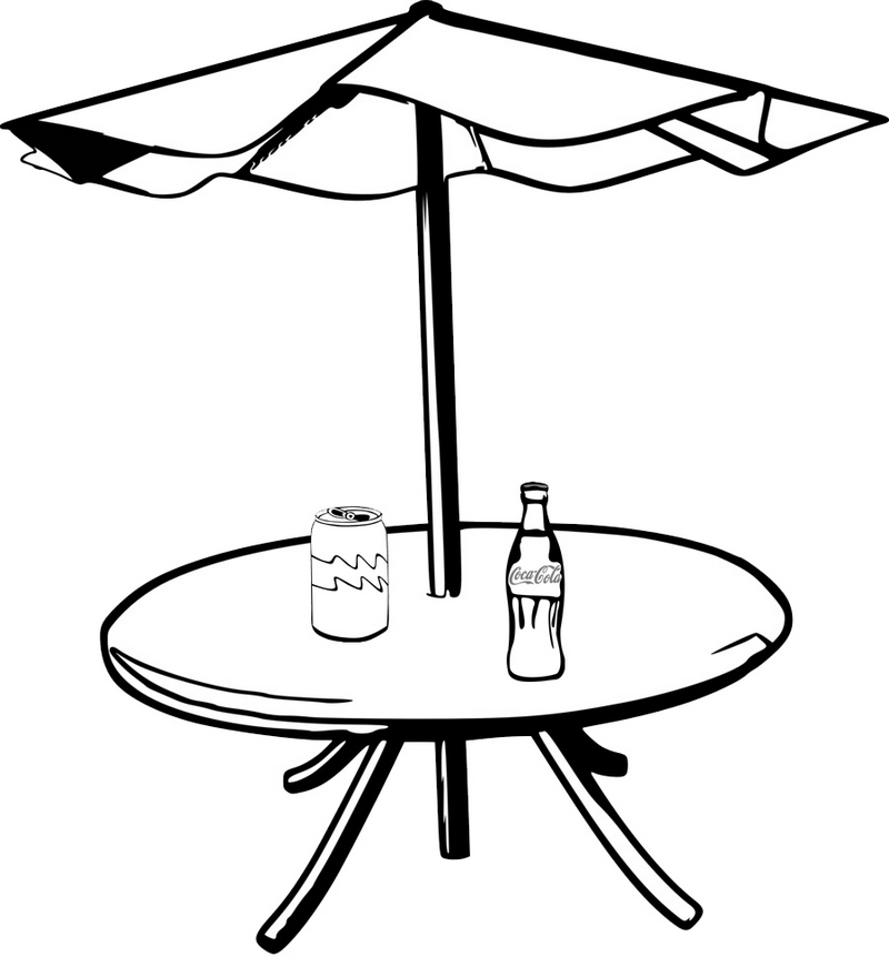 table umbrella garden coca cola coloring page