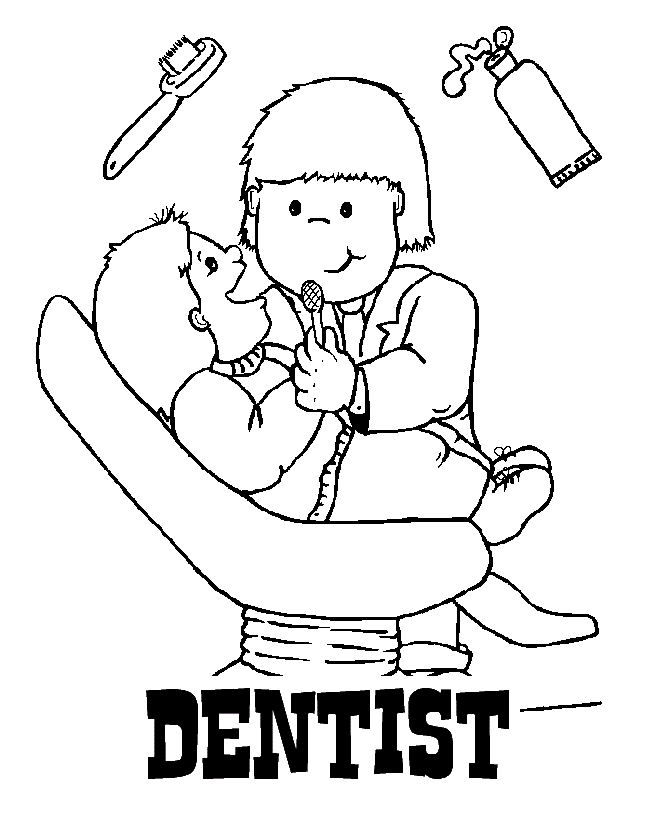 Dentist Coloring Page Printable
