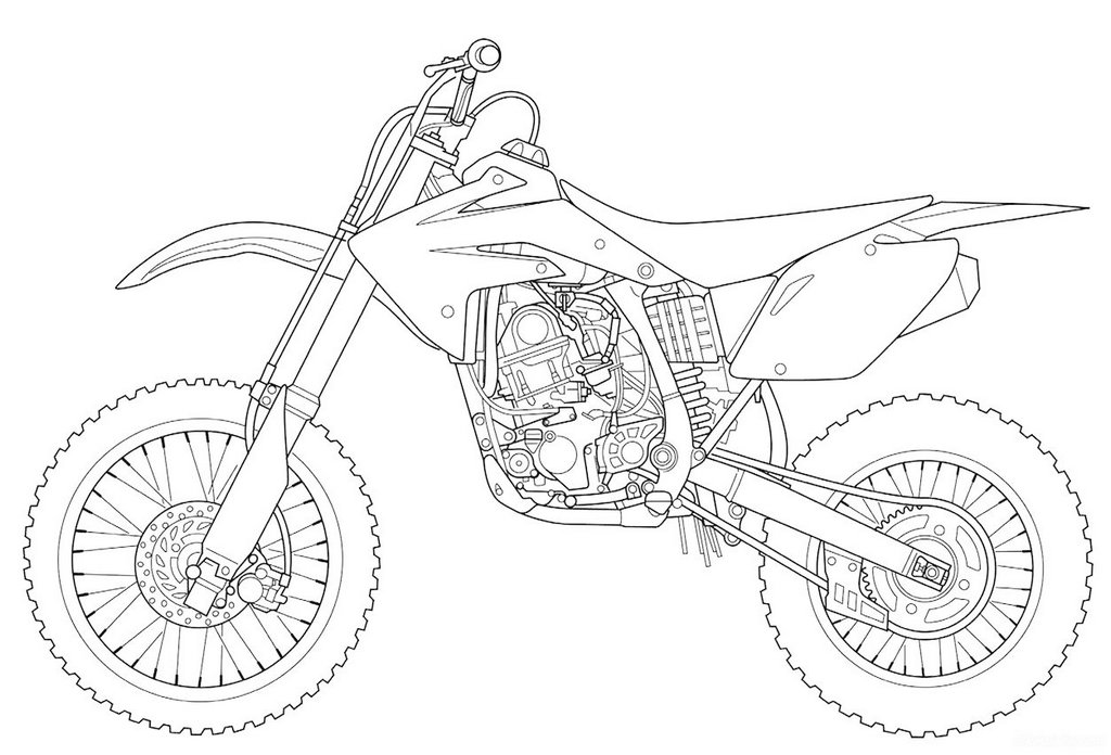 Kawasaki dirt bike coloring pages for boys