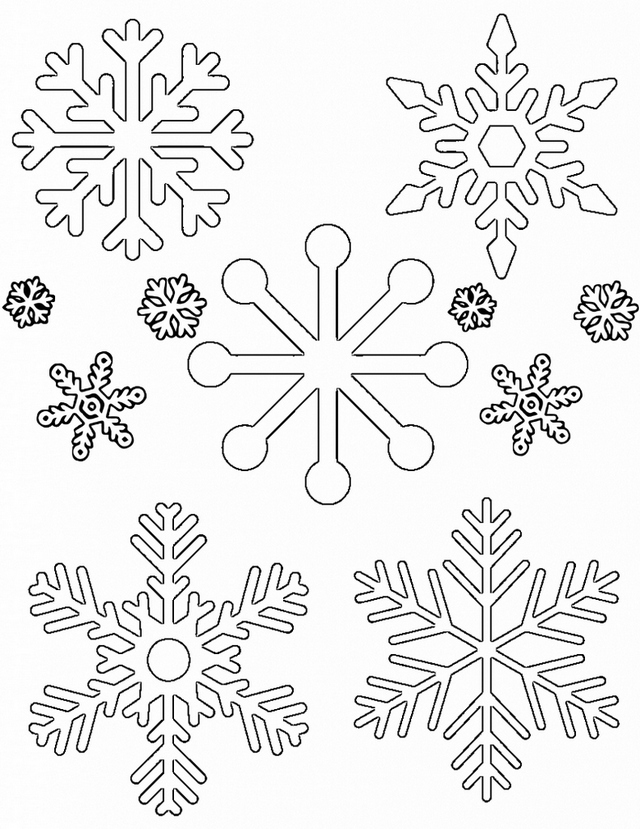 Snowflakes Tracing Patterns Coloring Page