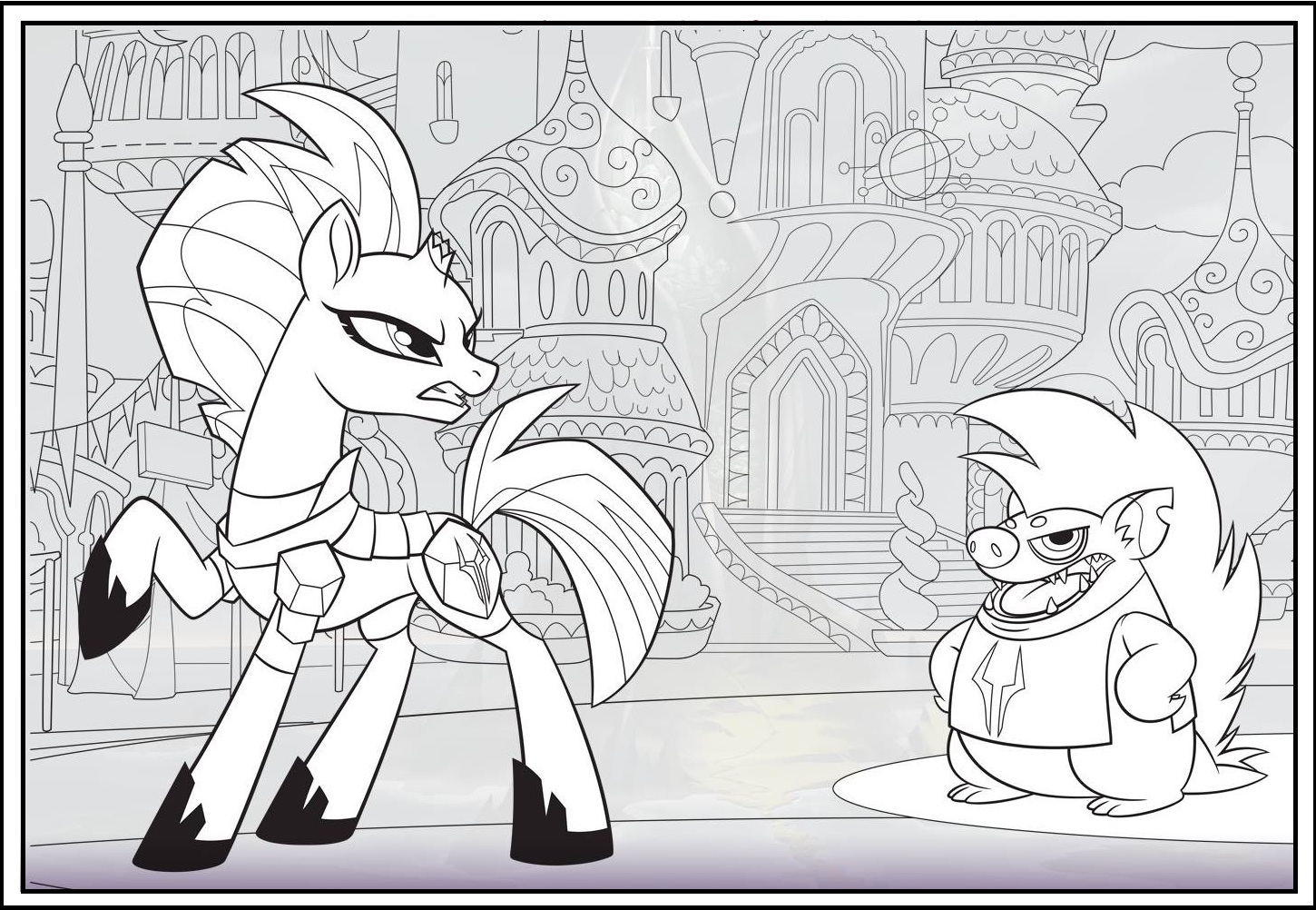 Tempest Shadow and Grubber MLP Coloring Page for Girls and Boys