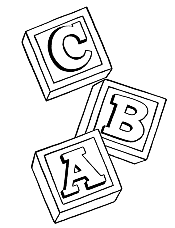 Toy ABC Blocks Coloring Page