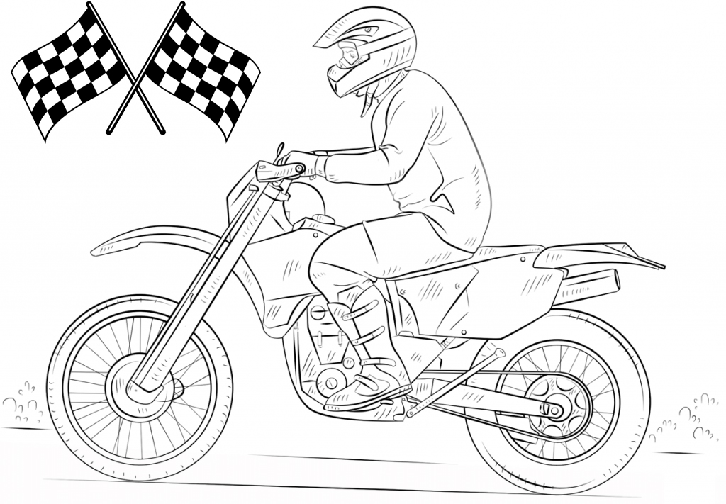 best dirt bike coloring page for kids and adults