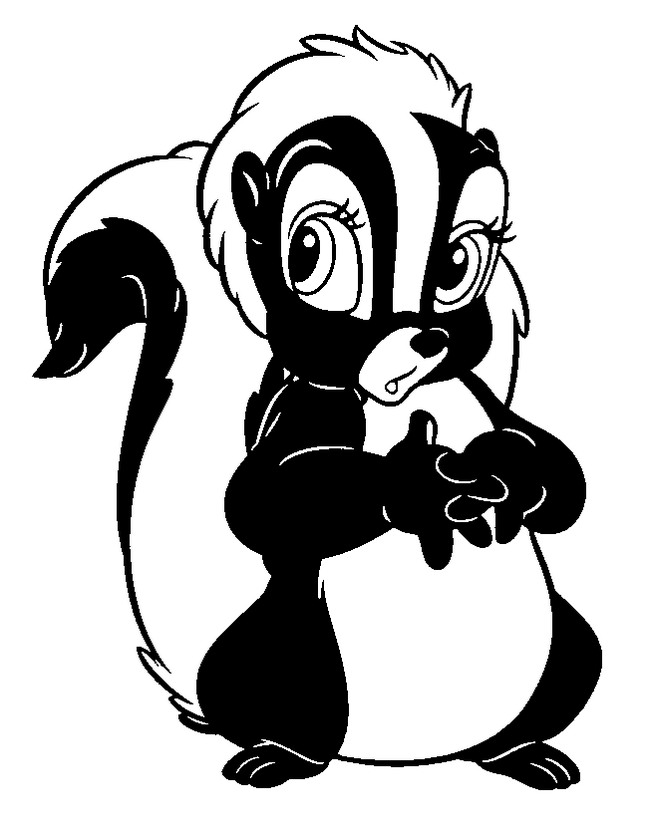 skunk cartoon coloring page