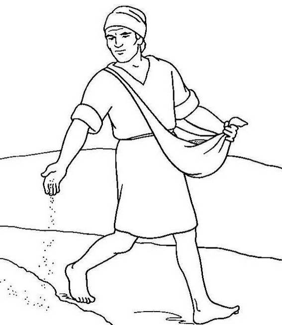 A Sower Sowing Seeds Parable Coloring Page