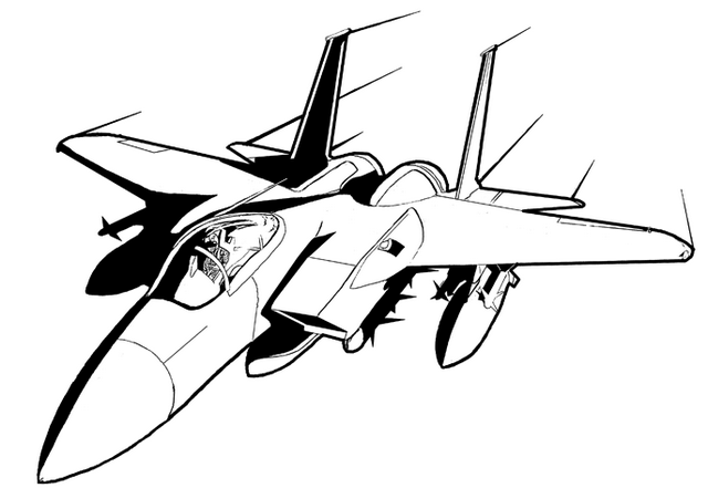 Future Fighter Jet Drawing Coloring Page
