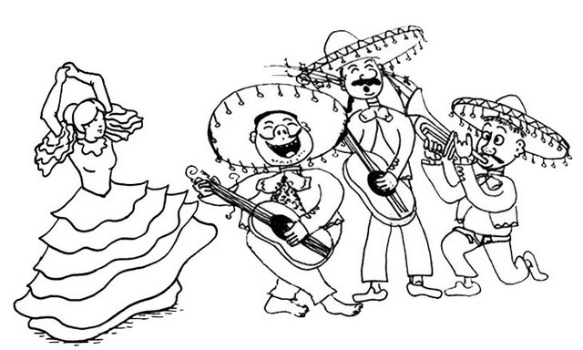 Mariachi Dancer Coloring Page